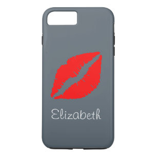 Coque Case-Mate Pour iPhone Lèvres rouges gris personnalisées simples