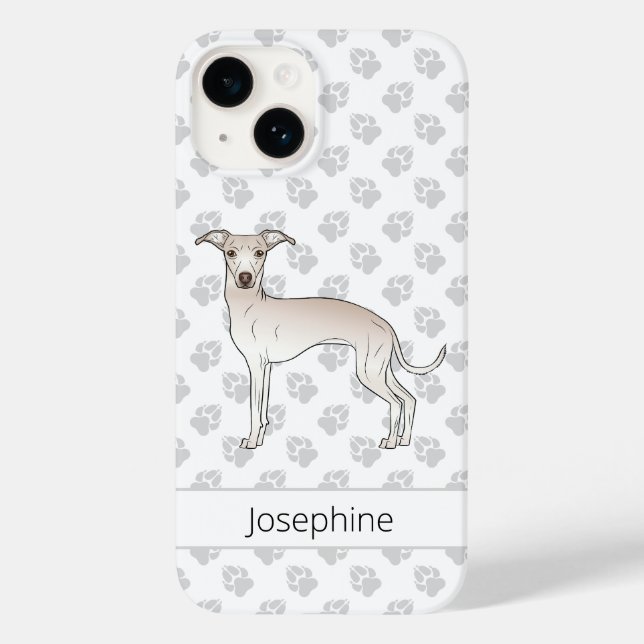 Coques Case-Mate iPhone Lévrier Italien Crème Chien Mignon Avec Nom Person (Verso)
