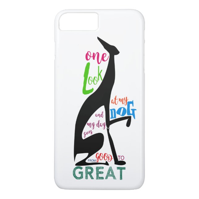 Coques Case-Mate iPhone Lévrier Silhouette Italienne J'aime Mon Chien Élég (Dos)