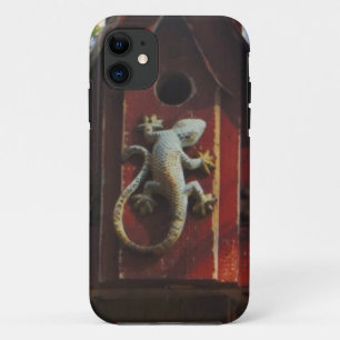 Coques Pour iPhone lézard gris sur bois usé