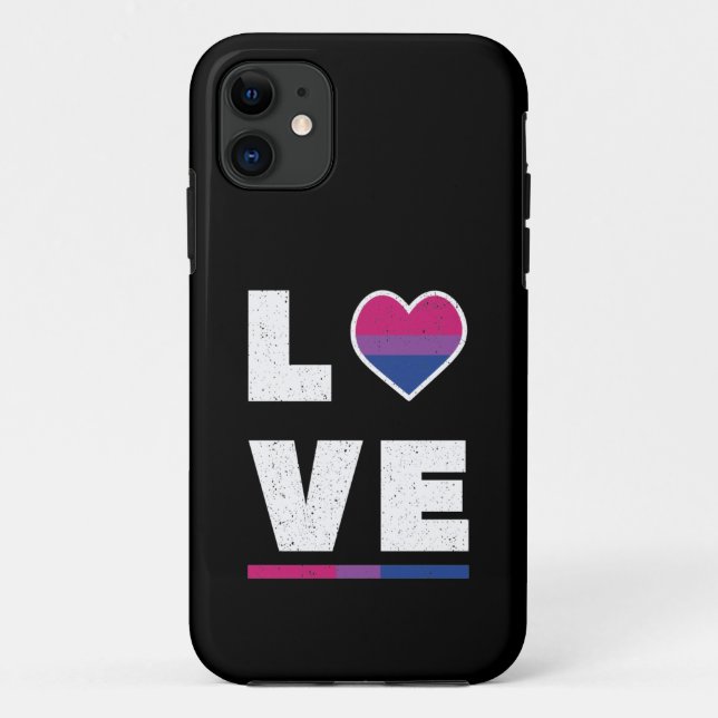 Coques Case-Mate iPhone LGBTQ Bisexual Fierté Drapeau Déchiré Grunge Love (Dos)