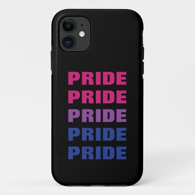Coques Case-Mate iPhone LGBTQ Bisexual Pride personnalisable Texte répété (Dos)