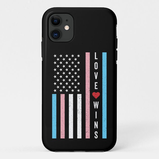 Coques Case-Mate iPhone LGBTQ Transgender Pride Love remporte le drapeau a (Dos)