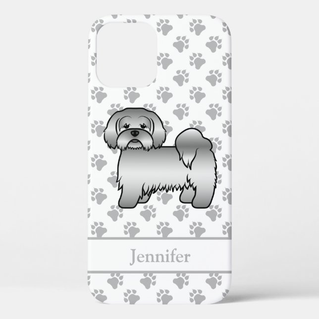 Coques Case-Mate iPhone Lhasa Apso Argent Chien de Dessin Animé Mignon & N (Verso)