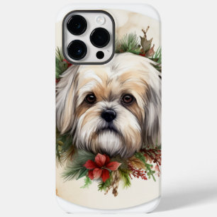 Coque Case-Mate iPhone Lhasa Apso Christmas Wreath Festive Pup
