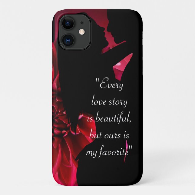 Coques Case-Mate iPhone L'histoire d'amour citation baiser arrière - plan  (Dos)