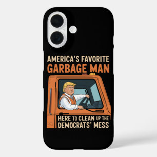 Coque Pour iPhone 16 L'homme à ordures préféré d'Amérique Trump 45 47 É