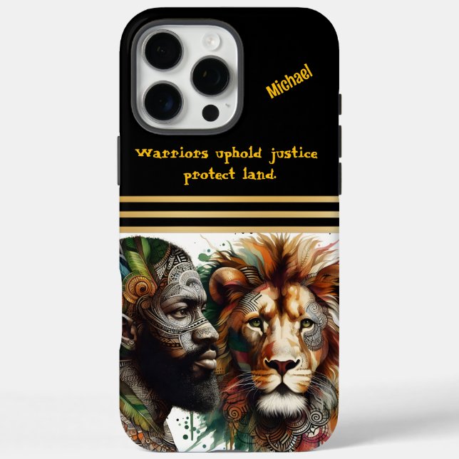 Coques Case-Mate iPhone Liaisons guerrières avec l'esprit lion (Verso)