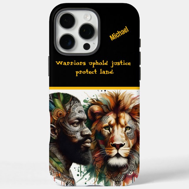 Coques Case-Mate iPhone Liaisons guerrières avec l'esprit lion (Verso)