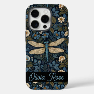 Coque iPhone 16 Pro Libellule bleue vintage
