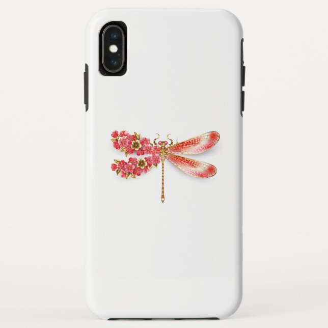 Coques Case-Mate iPhone libellule de fleurs avec sakura de bijoux (Dos)