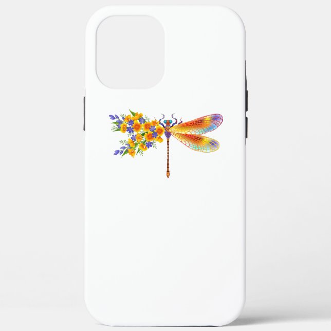 Coques Case-Mate iPhone libellule de fleurs jaunes (Verso)