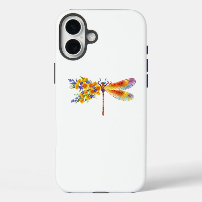 Coques Case-Mate iPhone libellule de fleurs jaunes (Verso)