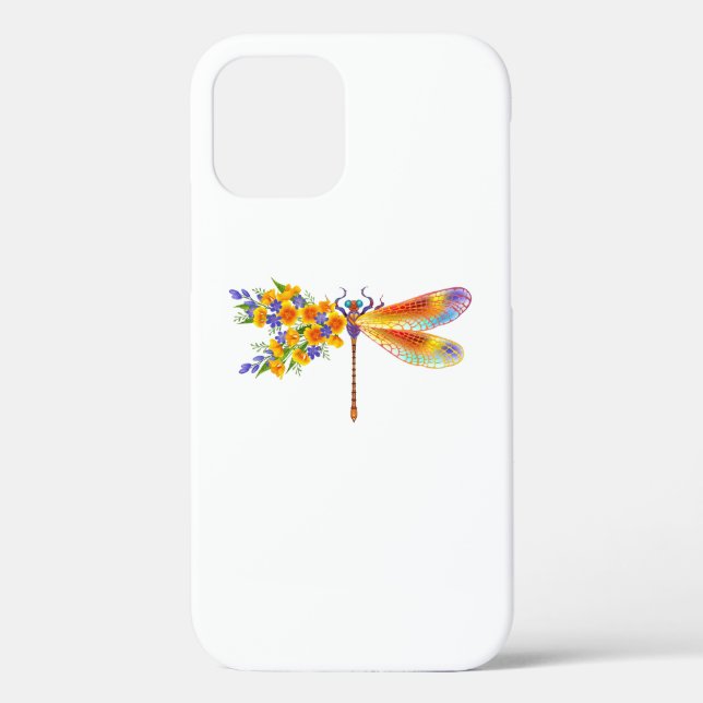 Coques Case-Mate iPhone libellule de fleurs jaunes (Verso)