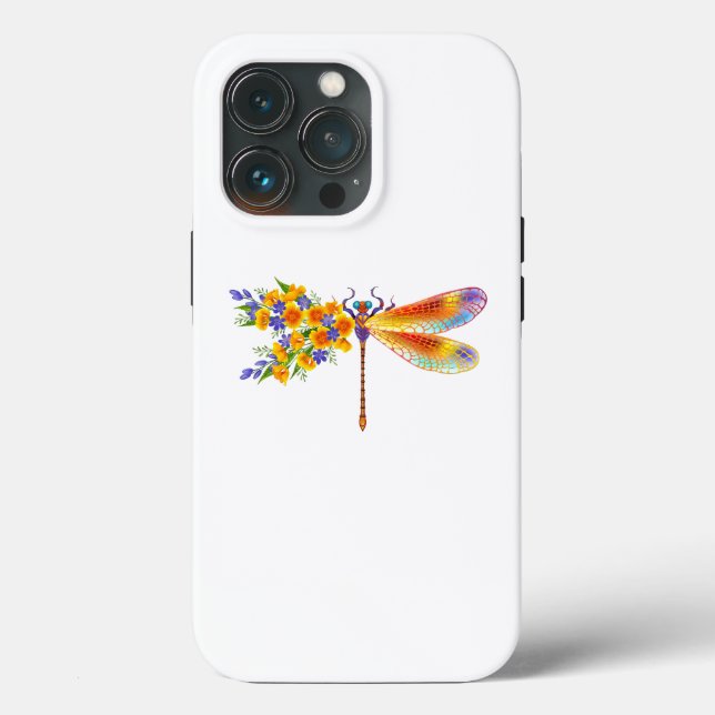 Coques Case-Mate iPhone libellule de fleurs jaunes (Verso)