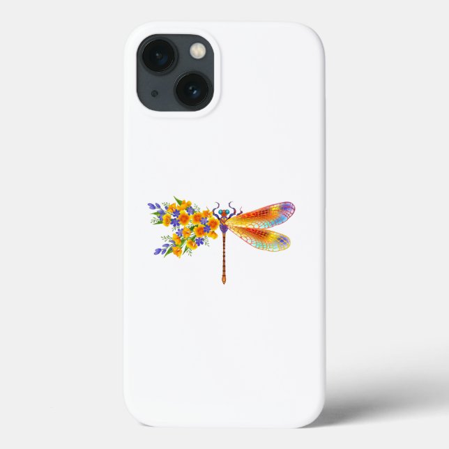 Coques Case-Mate iPhone libellule de fleurs jaunes (Verso)
