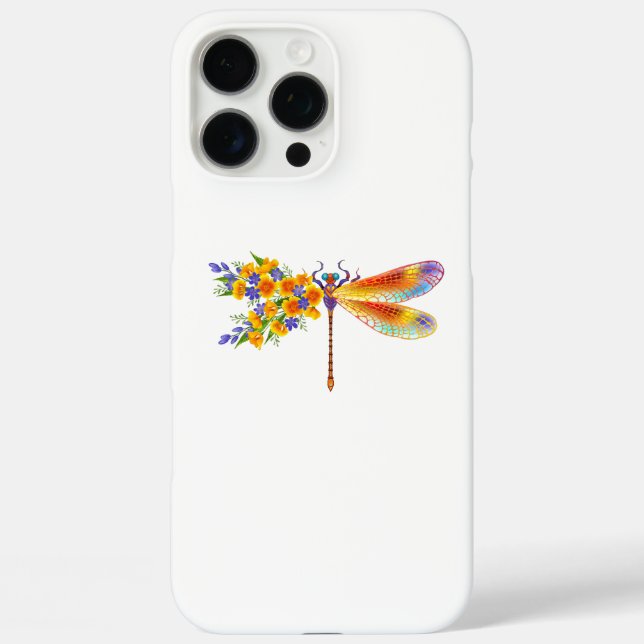 Coques Case-Mate iPhone libellule de fleurs jaunes (Verso)
