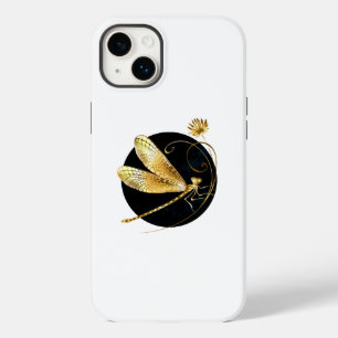Coque Case-Mate iPhone libellule d'or en cercle noir