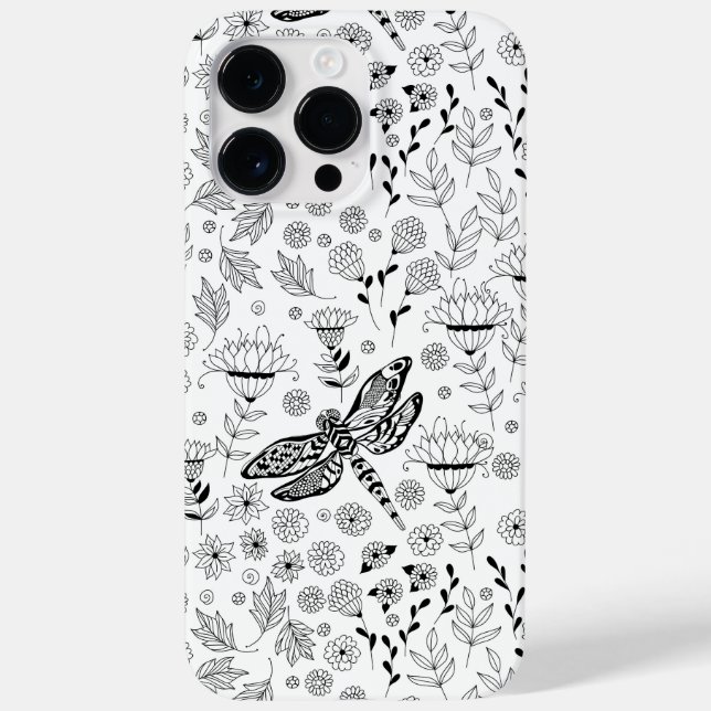 Coques Case-Mate iPhone libellule et fleurs (Verso)