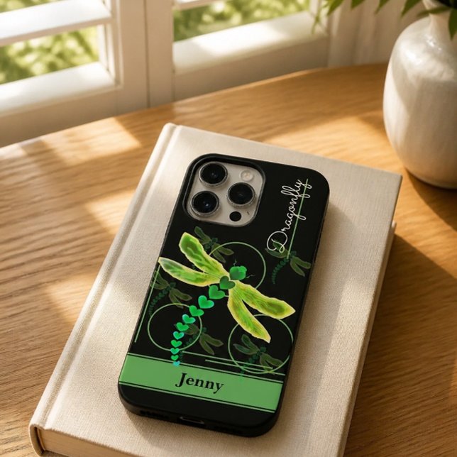 Coques Case-Mate iPhone Libellule Personnalisée (Vert) (Créateur téléchargé)