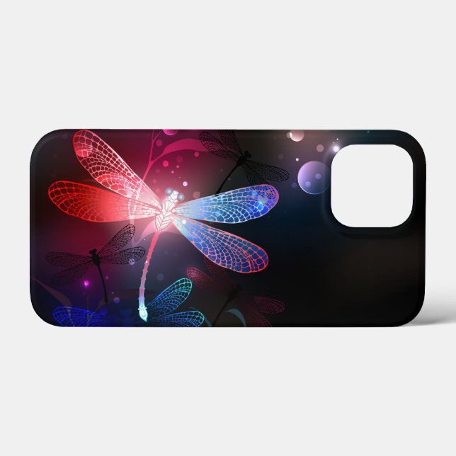 Coques Case-Mate iPhone libellule rouge brillante (Verso (horizontal))