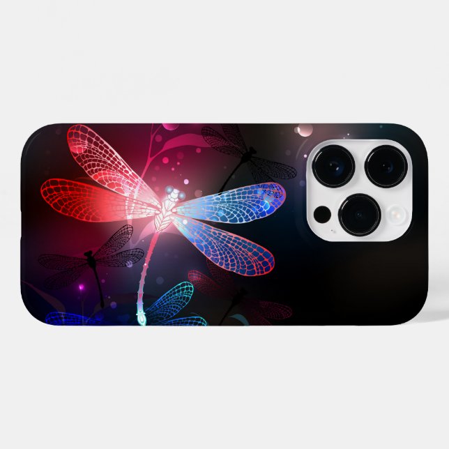 Coques Case-Mate iPhone libellule rouge brillante (Verso (horizontal))