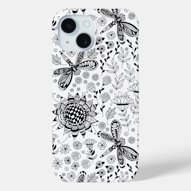 Coques Case-Mate iPhone libellules et fleurs (Verso)
