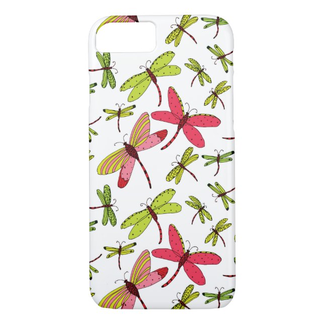 Coques Case-Mate iPhone Libellules roses et vertes (Dos)