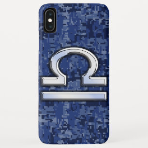 Coque Case-Mate Pour iPhone Libra Zodiac Connexion Camouflage numérique bleu