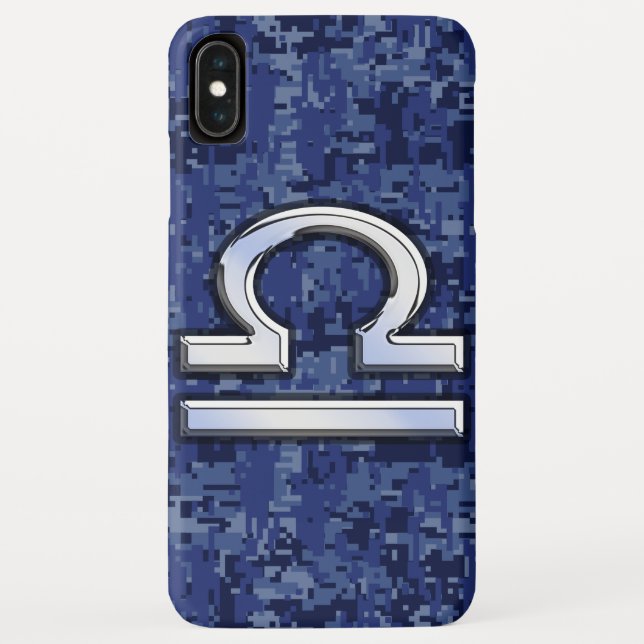 Coques Case-Mate iPhone Libra Zodiac Connexion Camouflage numérique bleu (Dos)