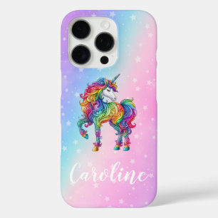 Coque iPhone 16 Pro licorne colorée magique
