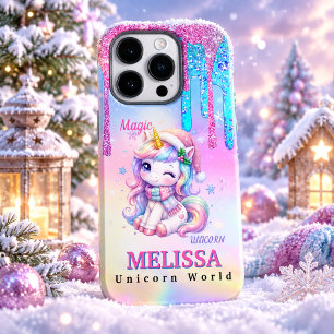 Coque Case-Mate iPhone Licorne de vacances holographique mignonne kawaii