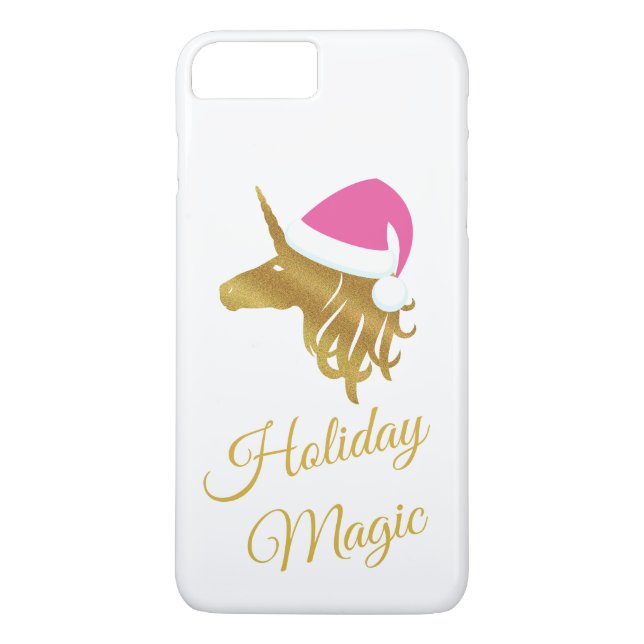 Coques Case-Mate iPhone Licorne dorée Holiday Magic (Dos)