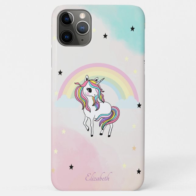 Coques Case-Mate iPhone Licorne Magique, Arc-en-Ciel, Étoiles (Dos)