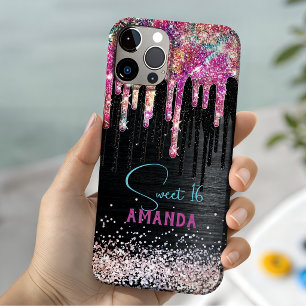 Coque Case-Mate iPhone Licorne mignonne anniversaire monogramme paillette