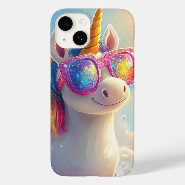 Coques Case-Mate iPhone Licorne Mignonne avec Lunettes de Soleil : Magique (Verso)