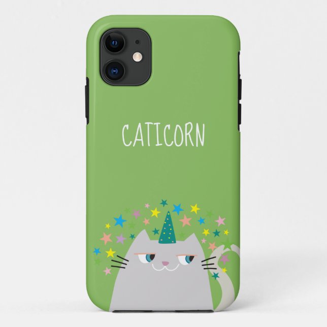 Coques Case-Mate iPhone Licorne Monogrammée Chat Mignon (Dos)
