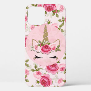 Case-Mate iPhone Case Licorne Or Roses Florales Mignonnes Tendance