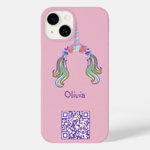Coque Case-Mate iPhone Licorne Rose et Lilas Photo et Nom