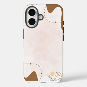 Coque Pour iPhone 16 Lien Tree Floral Esthétique Crème Marron