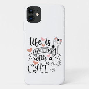 Case-Mate iPhone Case Life is Better With a Cat quote slogan