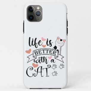 Case-Mate iPhone Case Life is Better With a Cat quote slogan