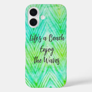 Coque Pour iPhone 16 Life's a Beach Profitez de la citation texture ble