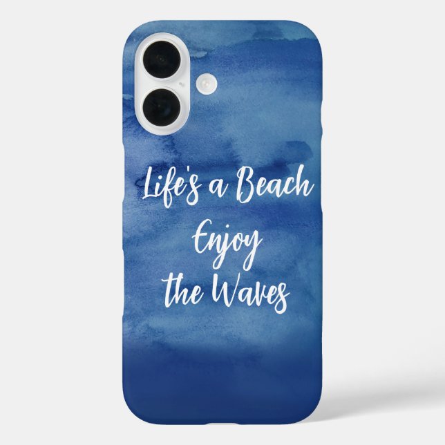 Coques Case-Mate iPhone Life's a Beach Profitez de la citation texture ble (Verso)