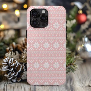 Coque Case-Mate iPhone Light Rose Fair Isle Sweat de Noël Motif