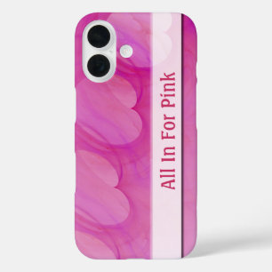 Coque Pour iPhone 16 Ligne Abstraite Coeur rose soyeux