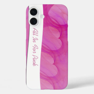 Coque Pour iPhone 16 Plus Ligne Abstraite Coeur rose soyeux Customisée