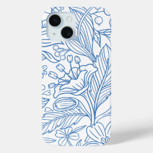 Coque Case-Mate iPhone Ligne bleue Art Floral Méditerranéen Botanique