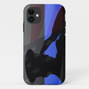 Coque iPhone 11 Ligne Bleue Mince - Salon Drapeau