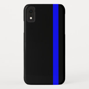 Coque Pour iPhone XR Ligne Bleue Mince Symbolique verticale